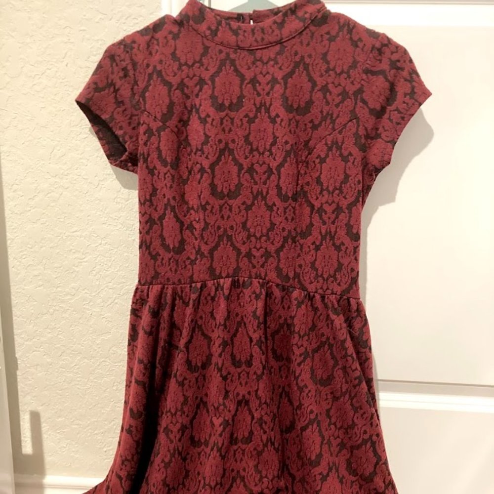 Juniors Xhilaration Maroon Floral XS Dress
